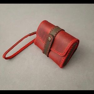 handmade rolled leather wallet